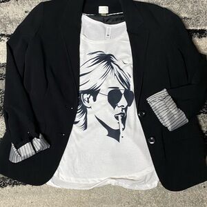 LC Lauren Conrad Black Blazer with Blain Graphic Tank
